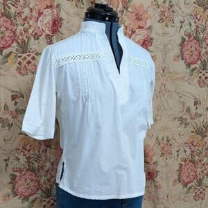 White lace trim 100% cotton top